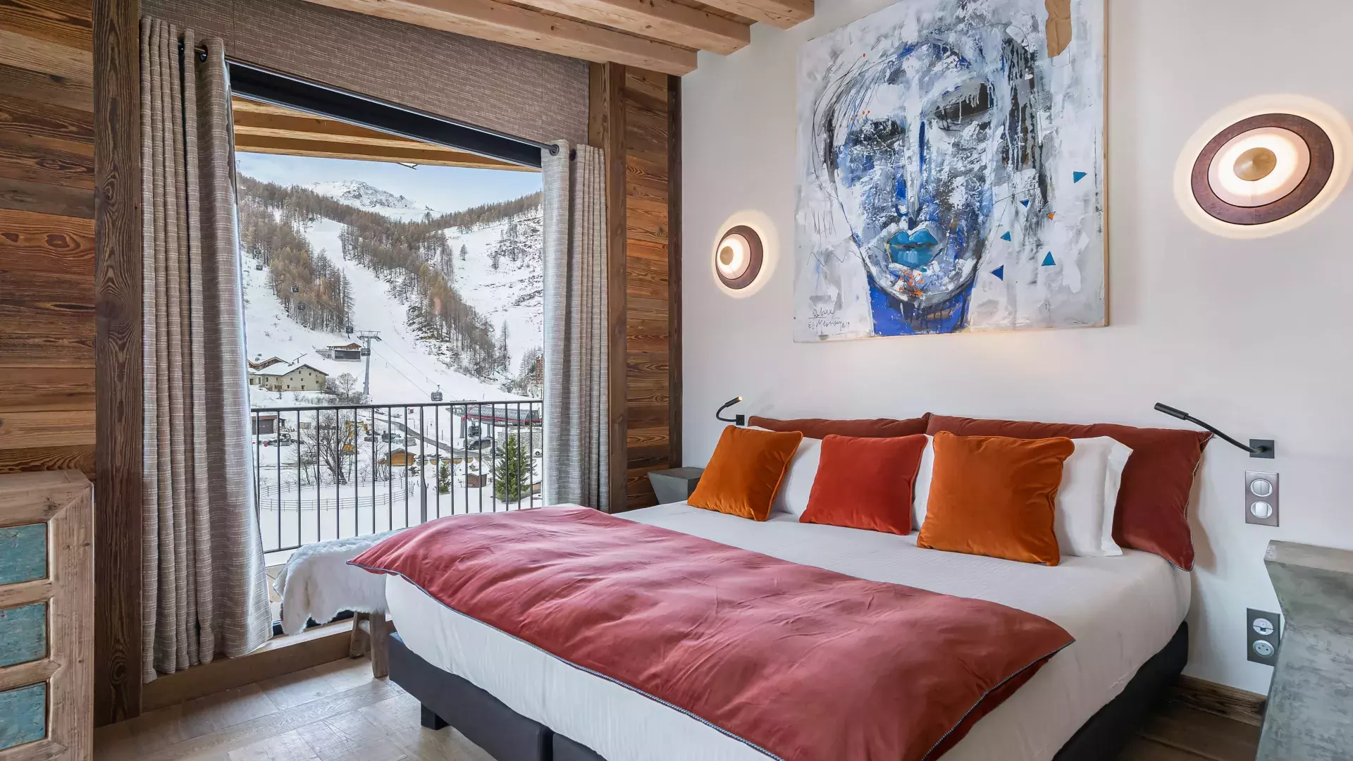 Appartement Penthouse Chamois 10 - Location chalets Covarel - Val d'Isère Alpes - France - Chambre master