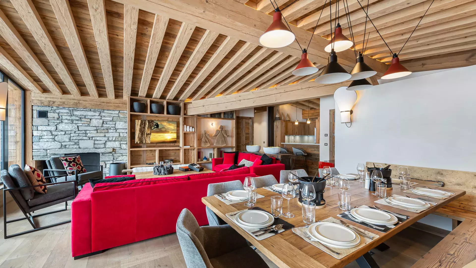 Appartement Penthouse Chamois 3 - Location chalets Covarel - Val d'Isère Alpes - France - Salle à manger