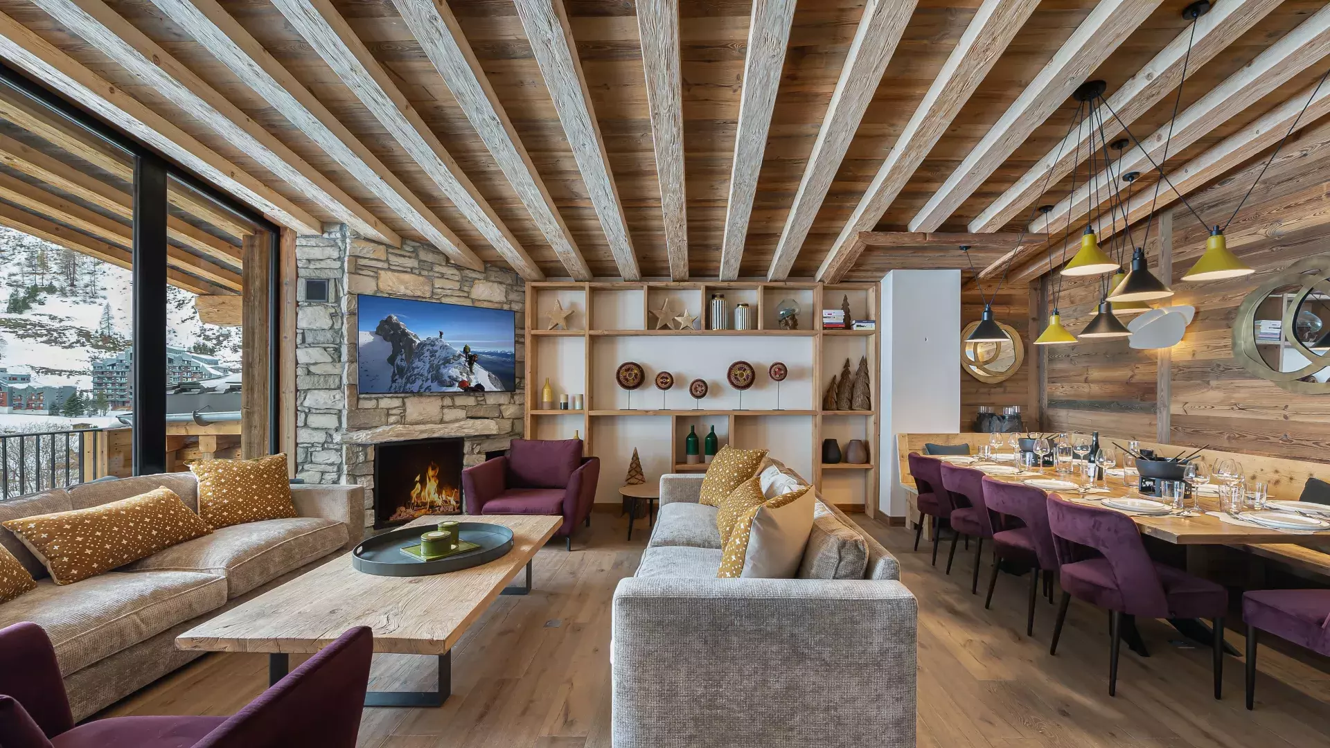 Appartement Penthouse Flèche 2 - Location chalets Covarel - Val d'Isère Alpes - France - Pièce de vie