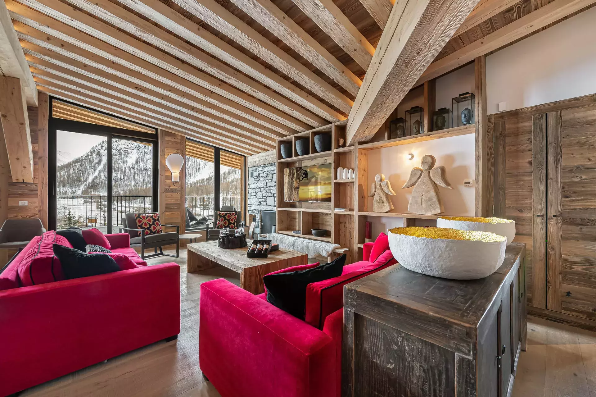 Salon de l'appartement chamois