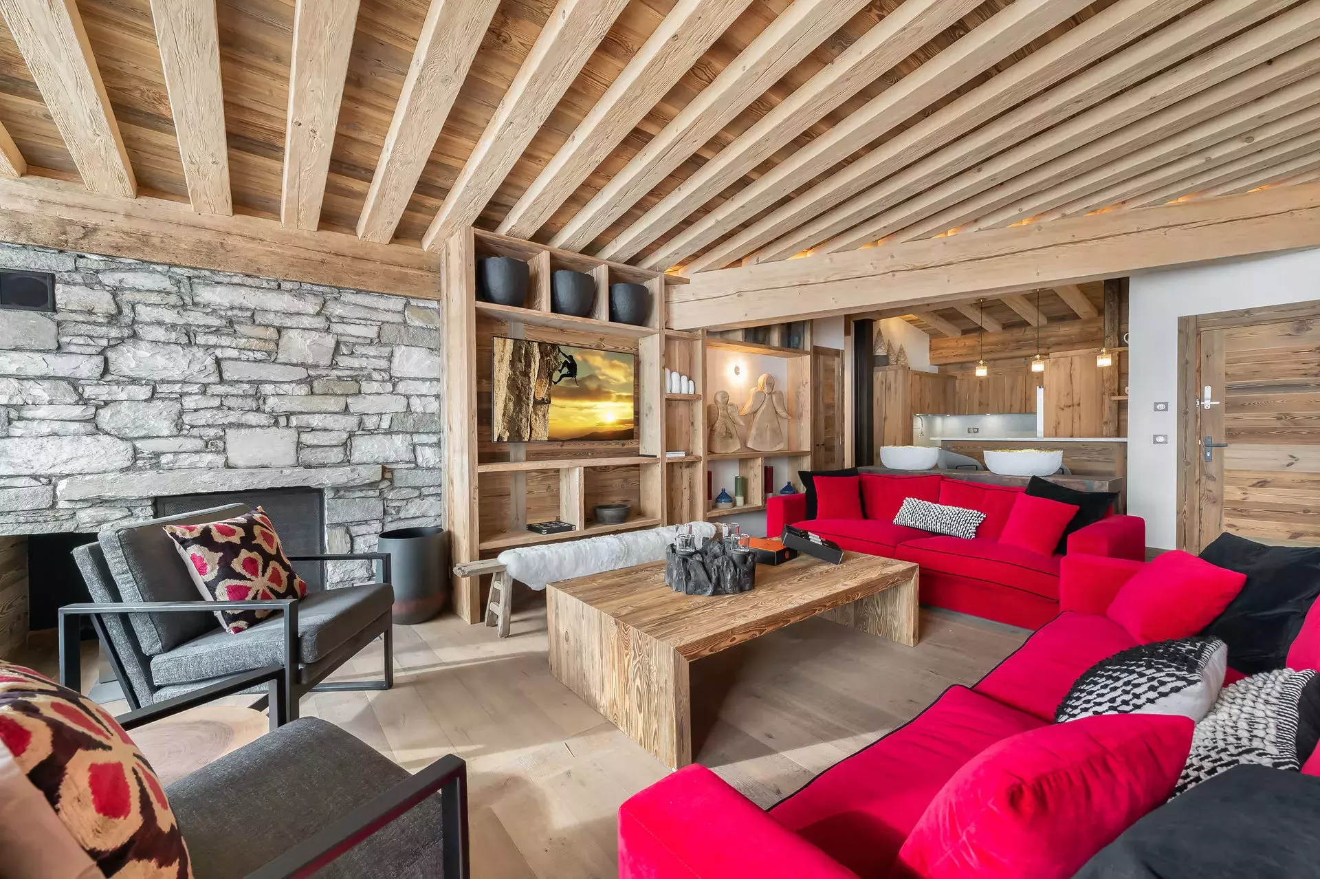 Salon de l'appartement chamois