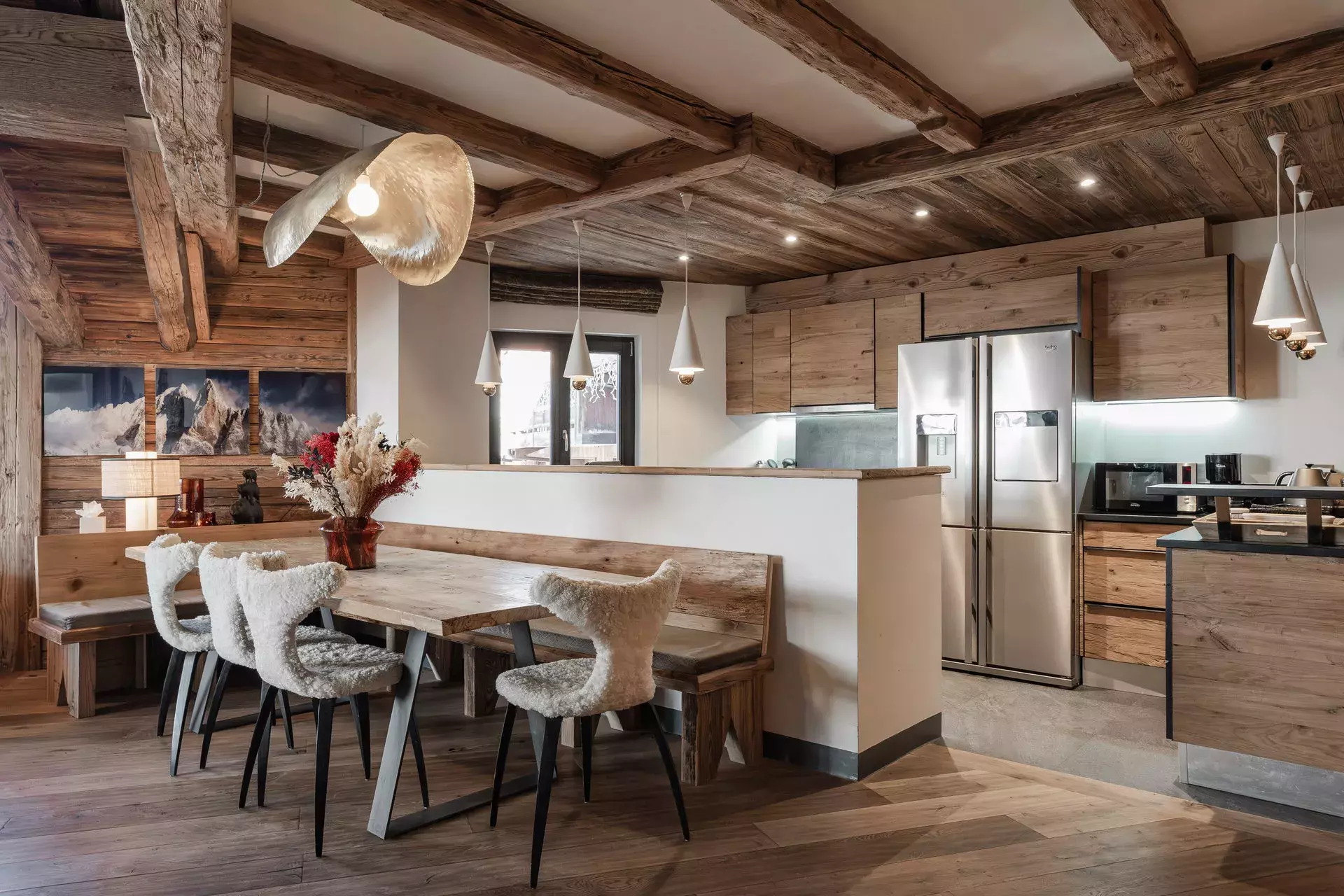 Séjour et cuisine du penthouse Savoie