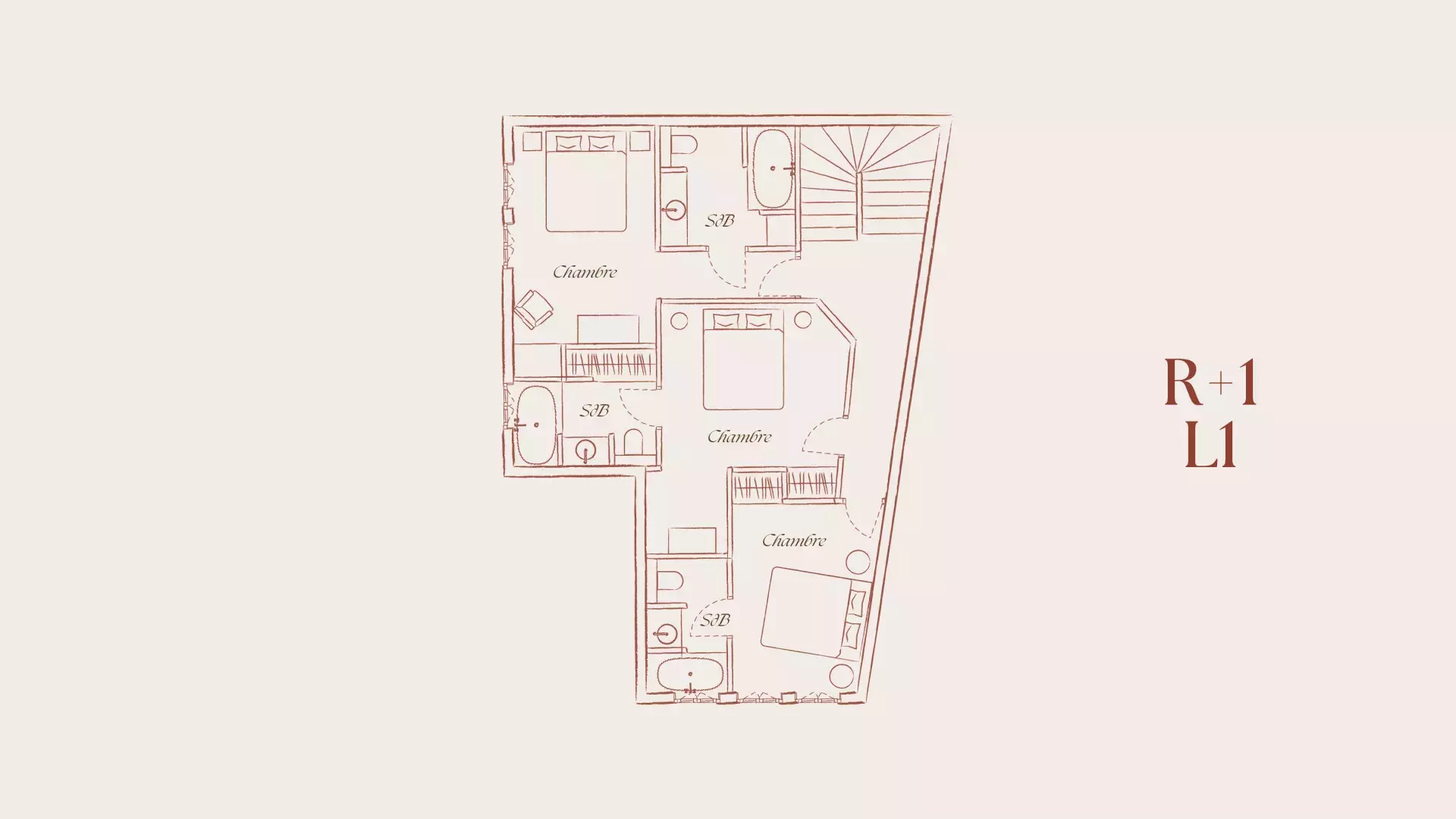 Plan du Chalet Alice R+1
