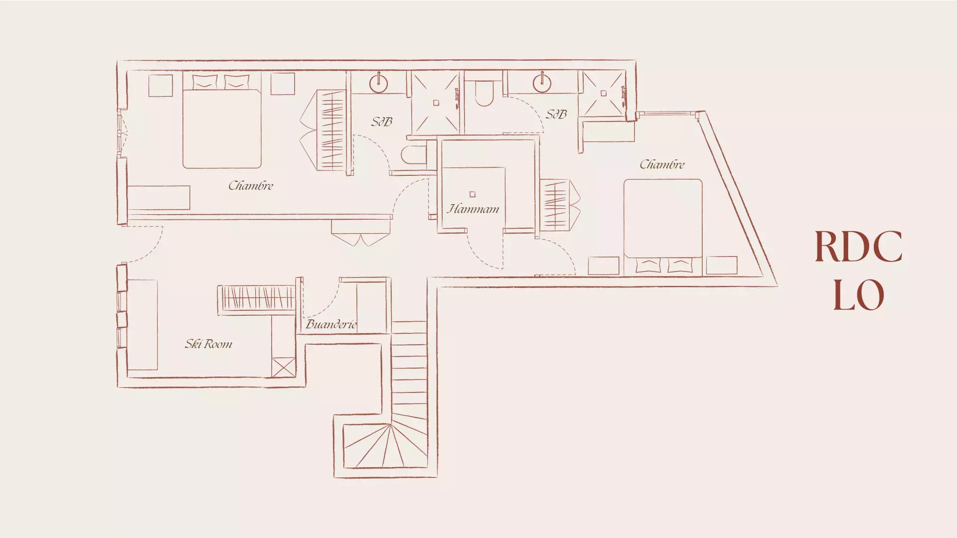 Plan du Chalet Lièvre Blanc RDC
