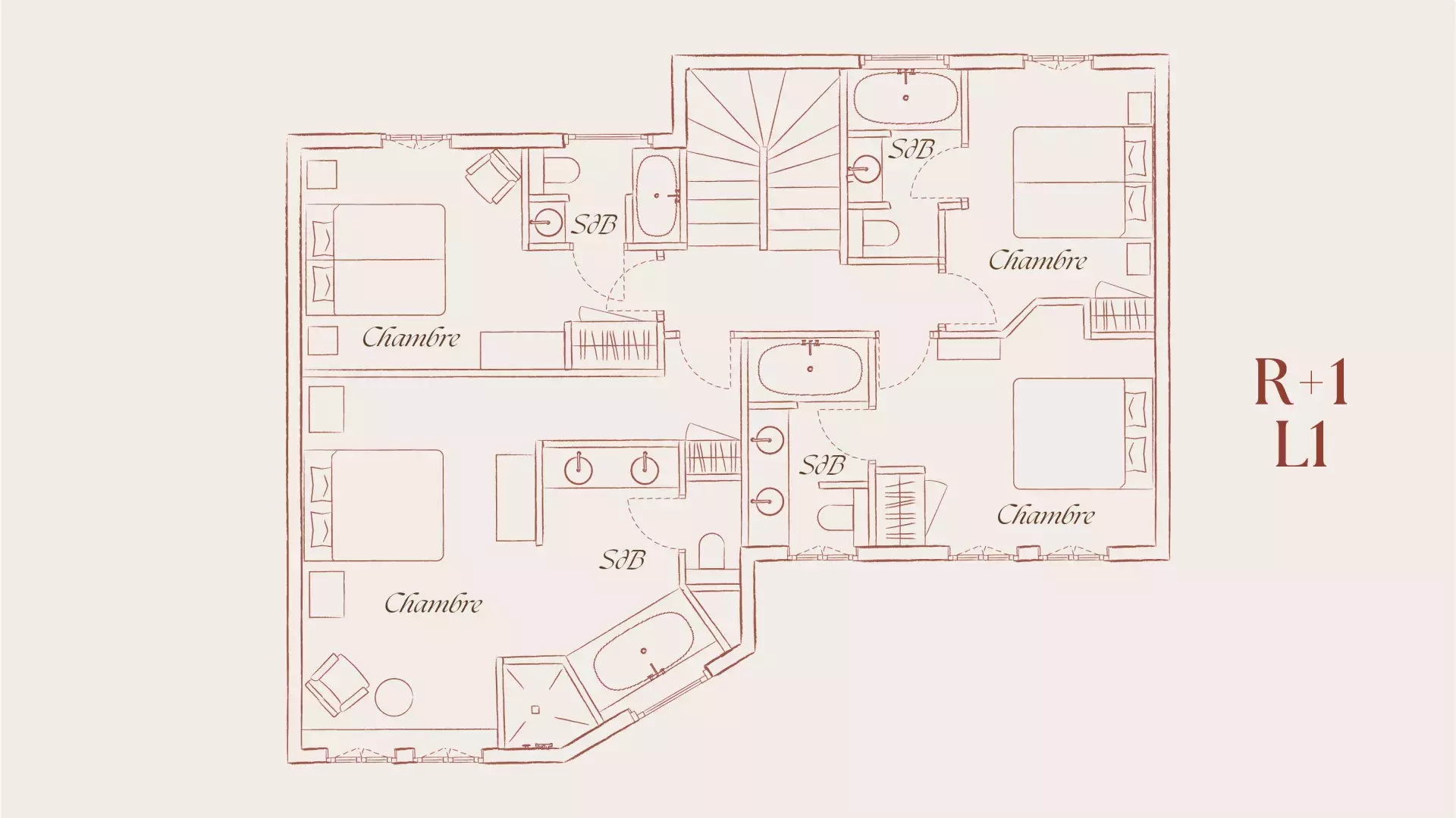 Plan du Chalet Mathilda R+1